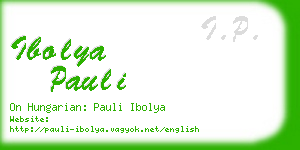ibolya pauli business card